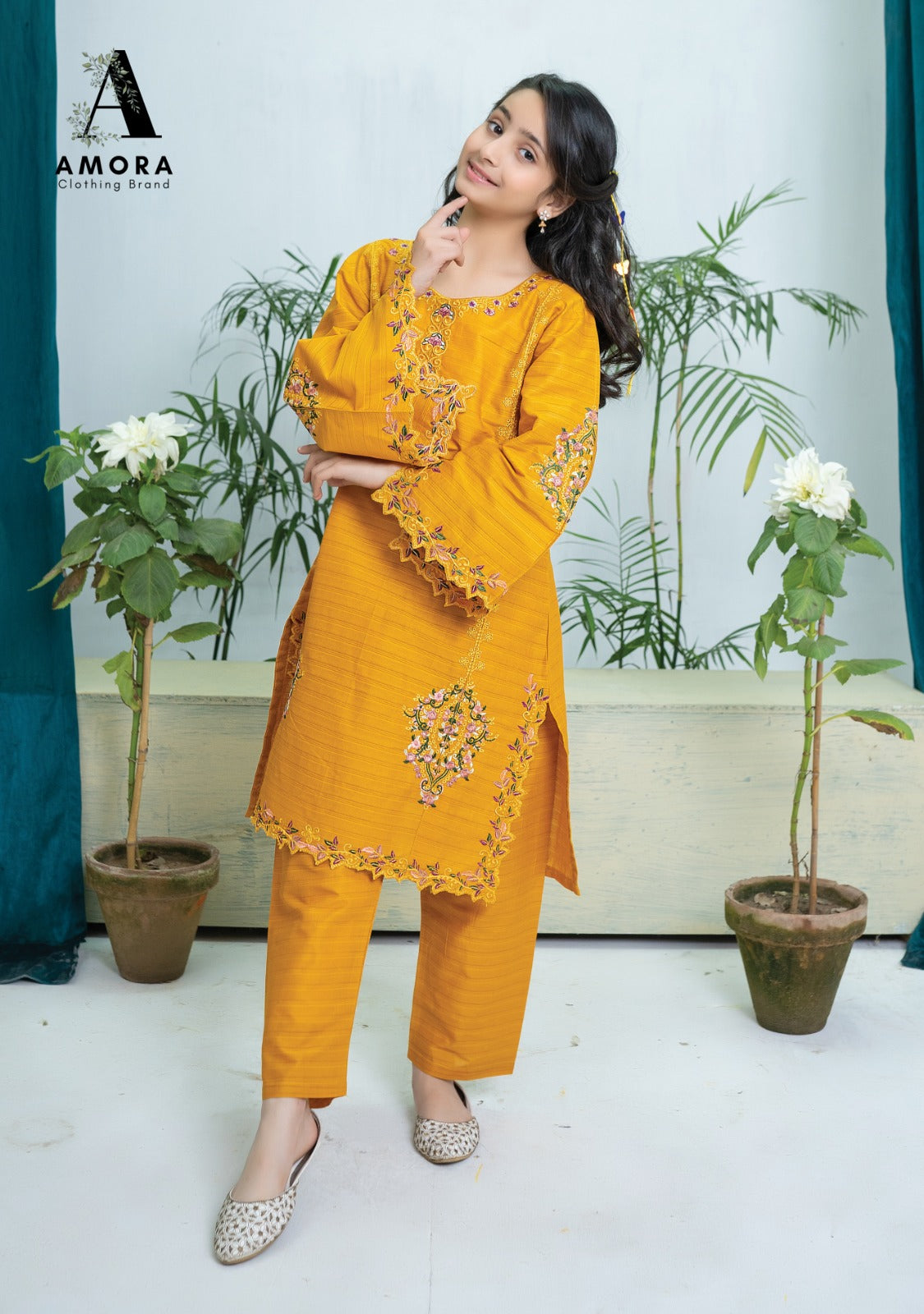 Amora 2 Pcs Stitched Embroidered Suit AS-1463
