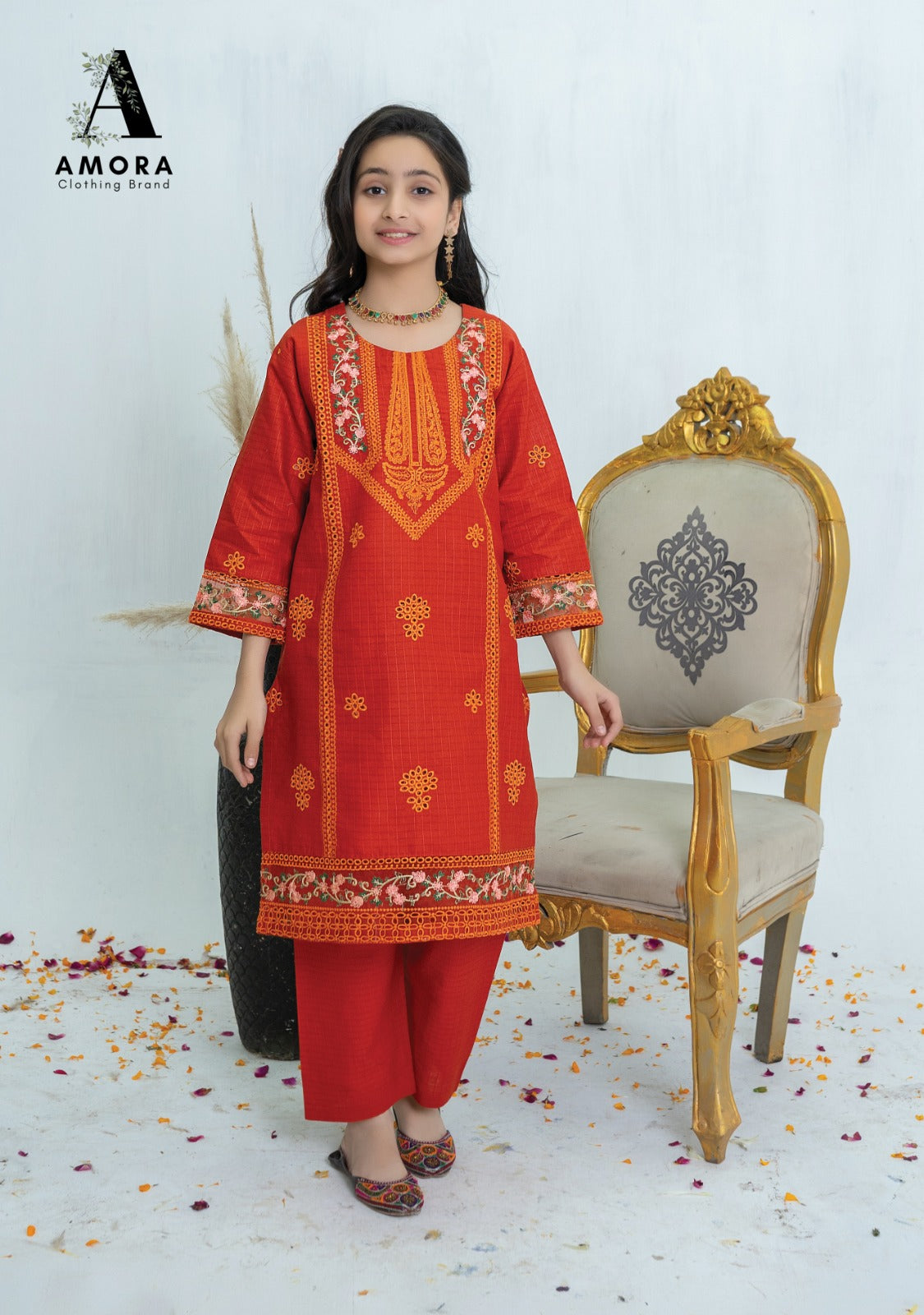 Amora 2 Pcs Stitched Embroidered Suit AS-1525