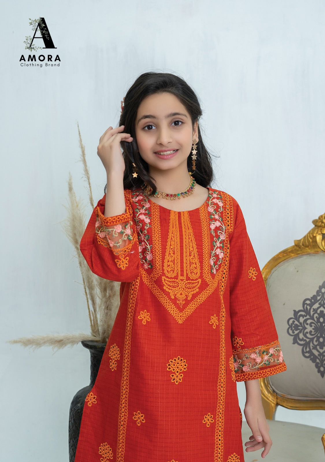 Amora 2 Pcs Stitched Embroidered Suit AS-1525
