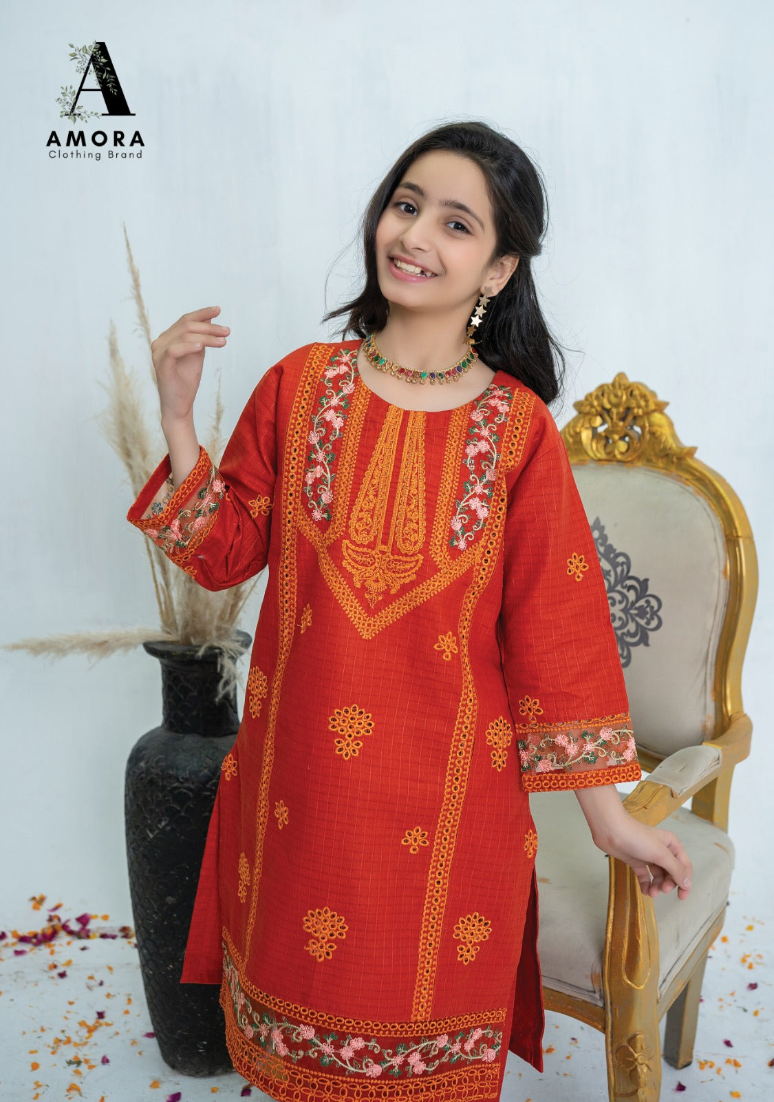 Amora 2 Pcs Stitched Embroidered Suit AS-1525