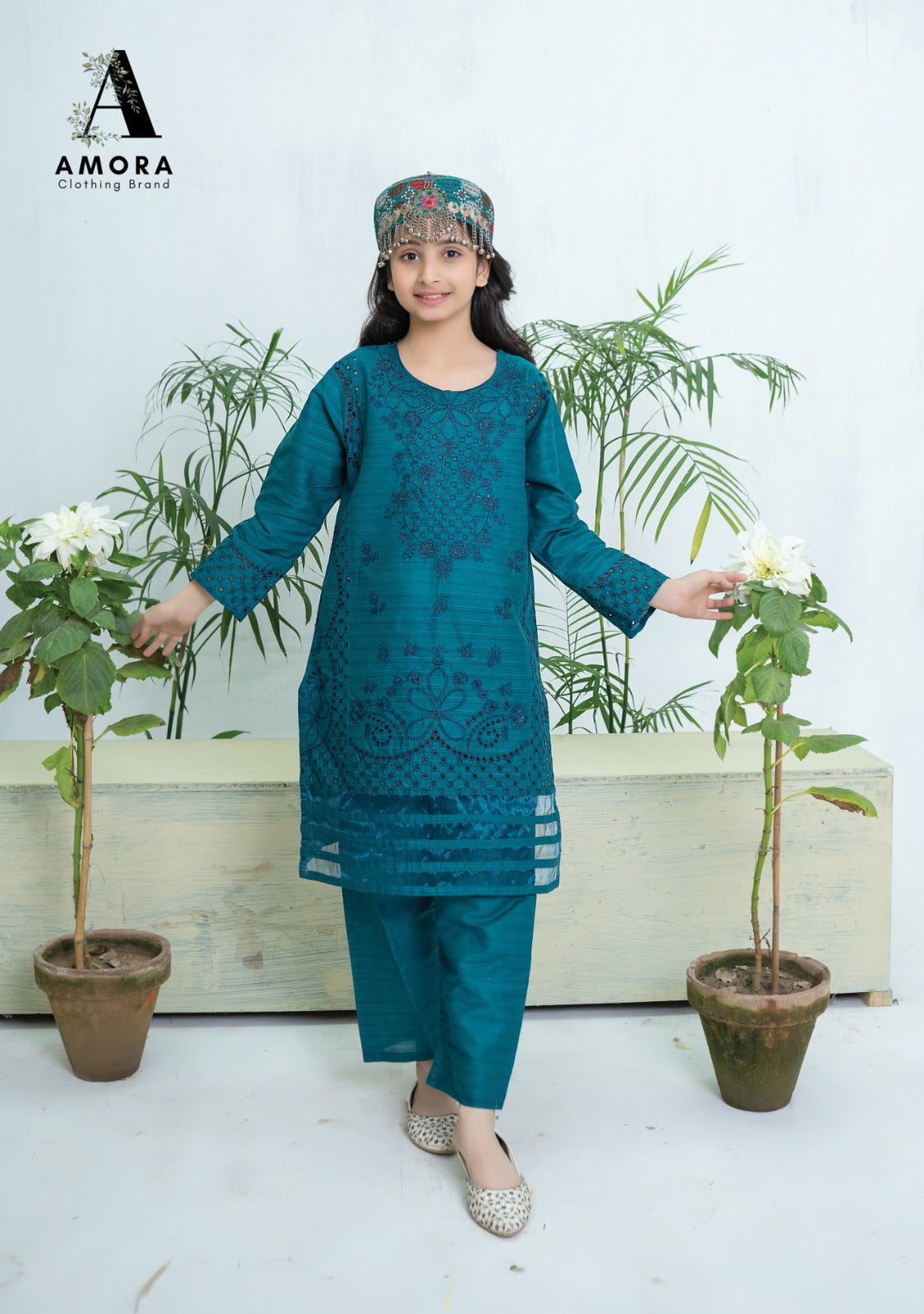 Amora 2 Pcs Stitched Embroidered Suit AS-1461