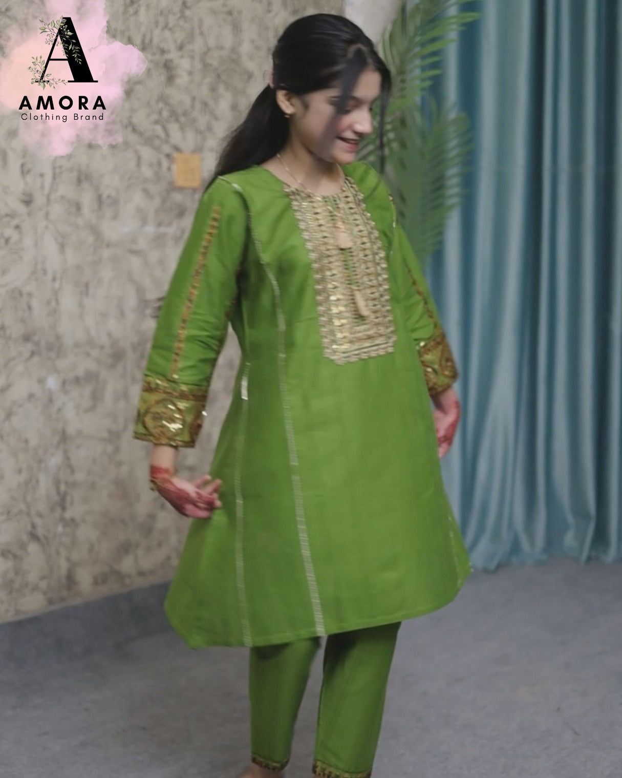 Amora 2 Pcs Stitched Embroidered Suit AS-1060