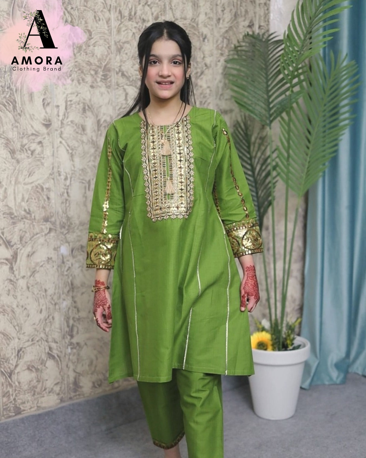 Amora 2 Pcs Stitched Embroidered Suit AS-1060