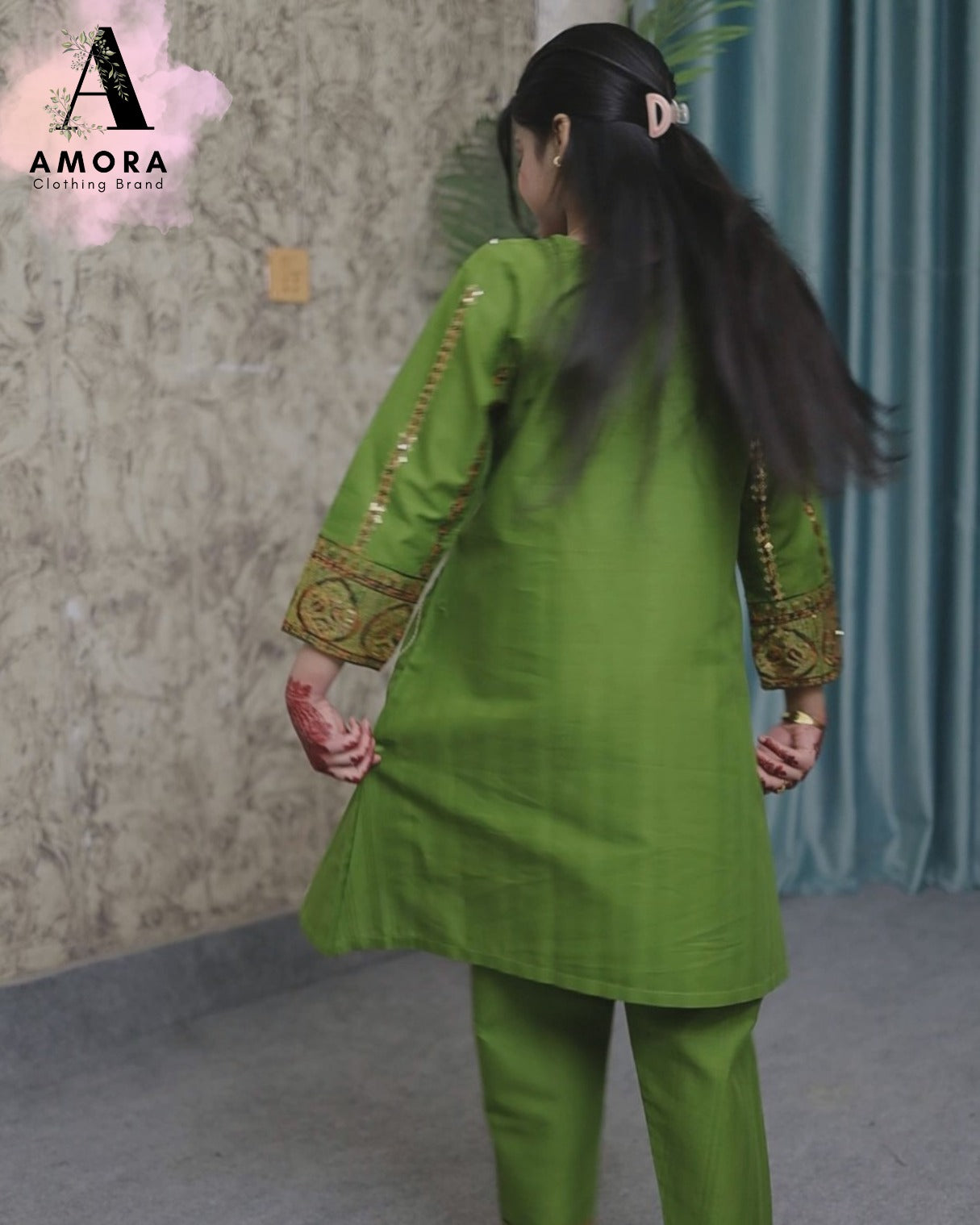 Amora 2 Pcs Stitched Embroidered Suit AS-1060