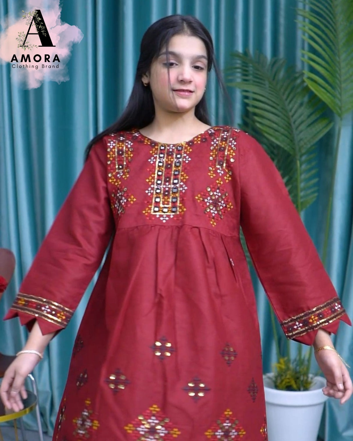 Amora 2 Pcs Stitched Embroidered Suit AS-1089