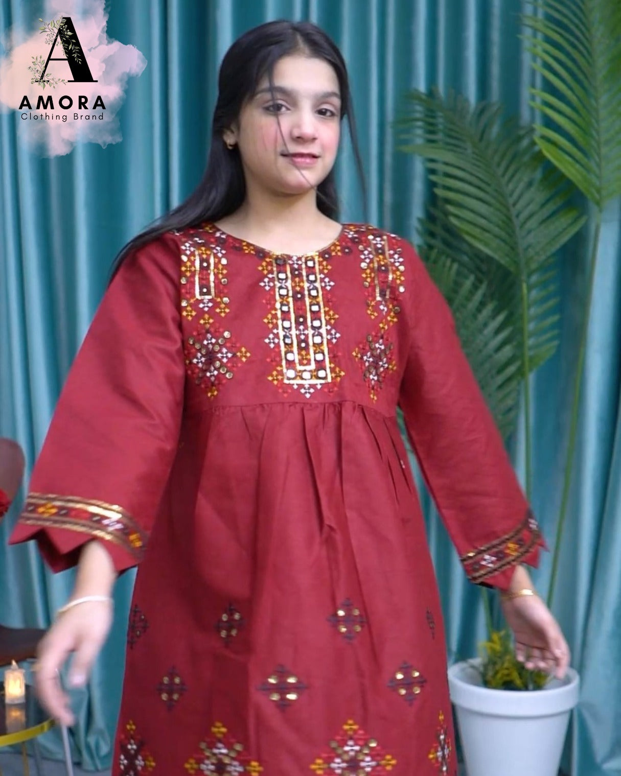 Amora 2 Pcs Stitched Embroidered Suit AS-1089