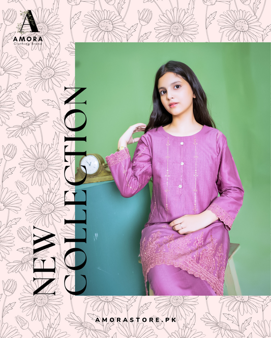 Amora 2 Pcs Stitched Embroidered Suit AS-1595