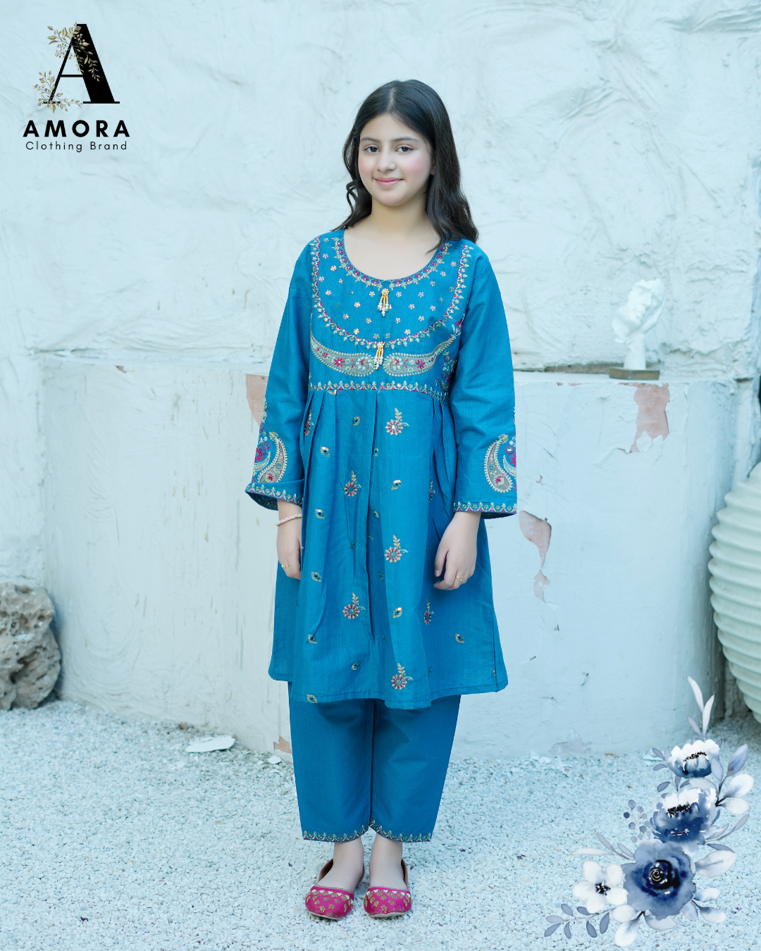 Amora 2 Pcs Stitched Embroidered Suit AS-1534