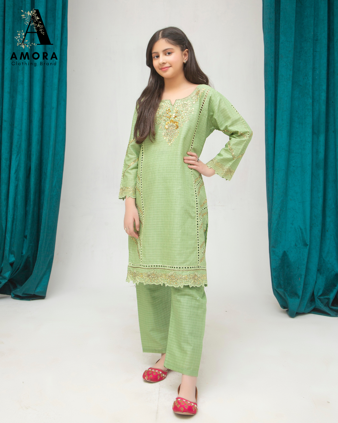 Amora 2 Pcs Stitched Embroidered Suit AS-1441
