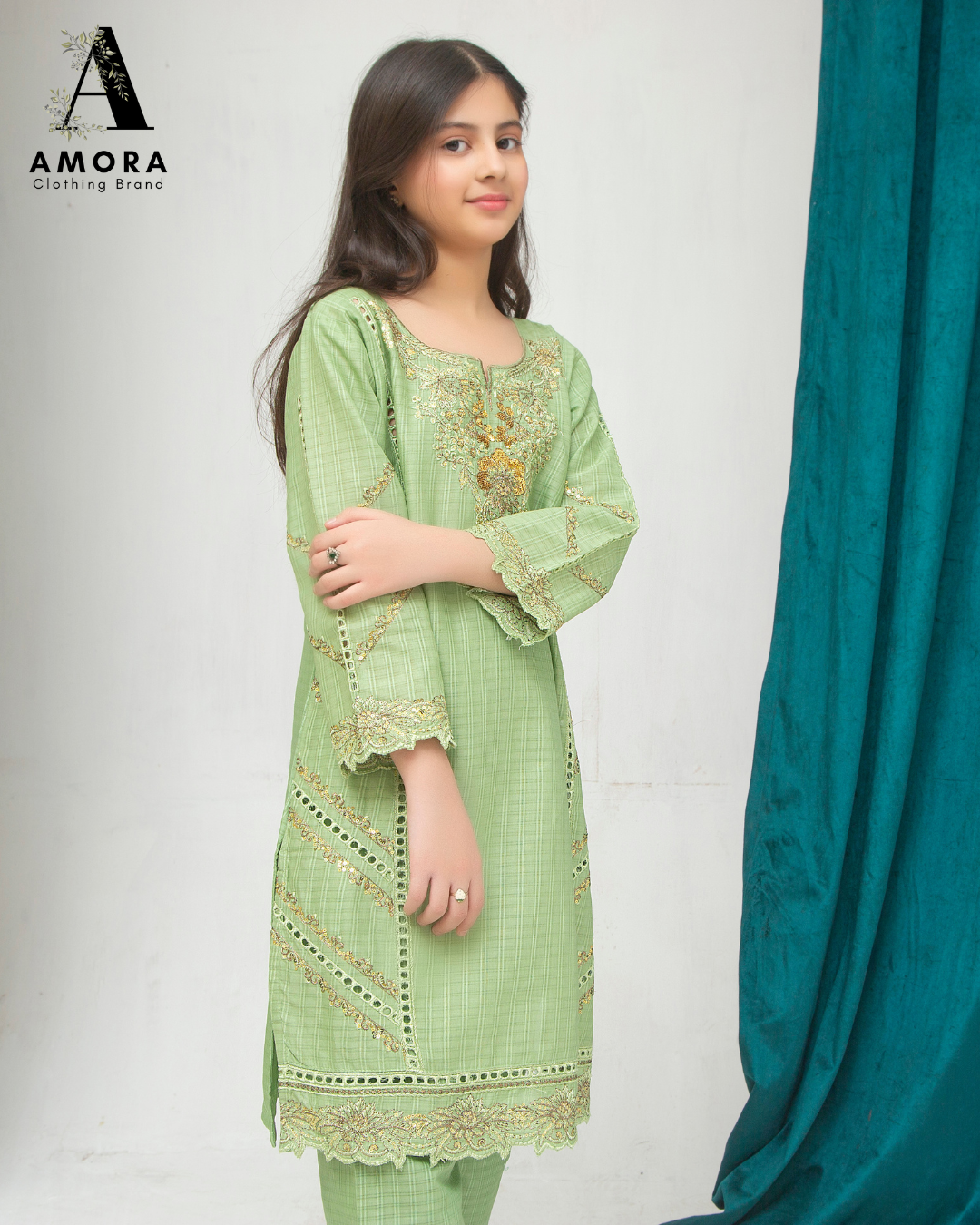 Amora 2 Pcs Stitched Embroidered Suit AS-1441