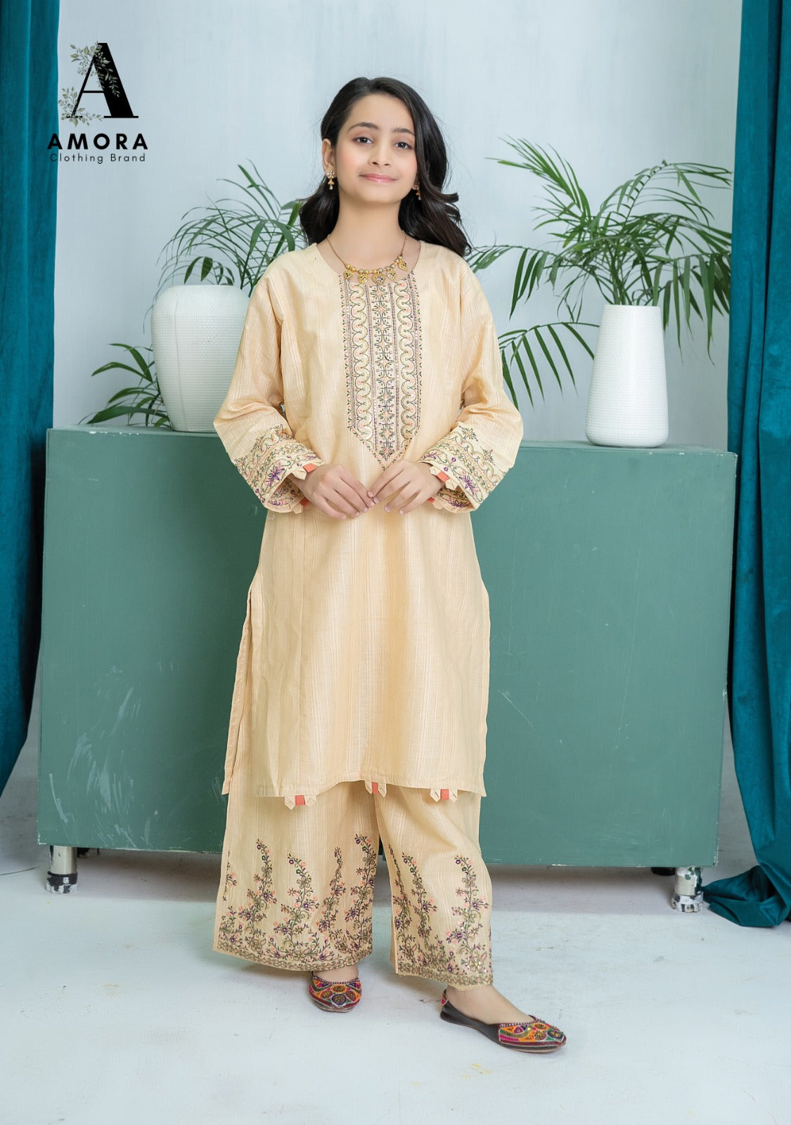 Amora 2 Pcs Stitched Embroidered Suit AS-1523
