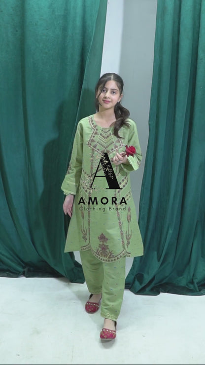 Amora 2 Pcs Stitched Embroidered Suit AS-1538