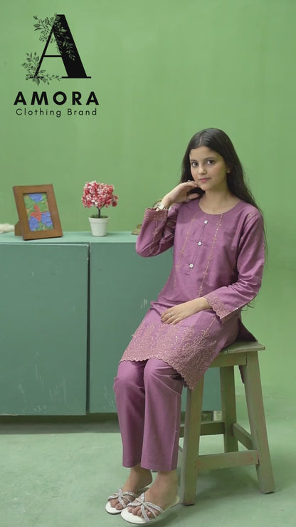 Amora 2 Pcs Stitched Embroidered Suit AS-1595